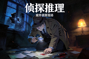 侦探推理动漫剧集封面 - 侦探调查案件现场场景